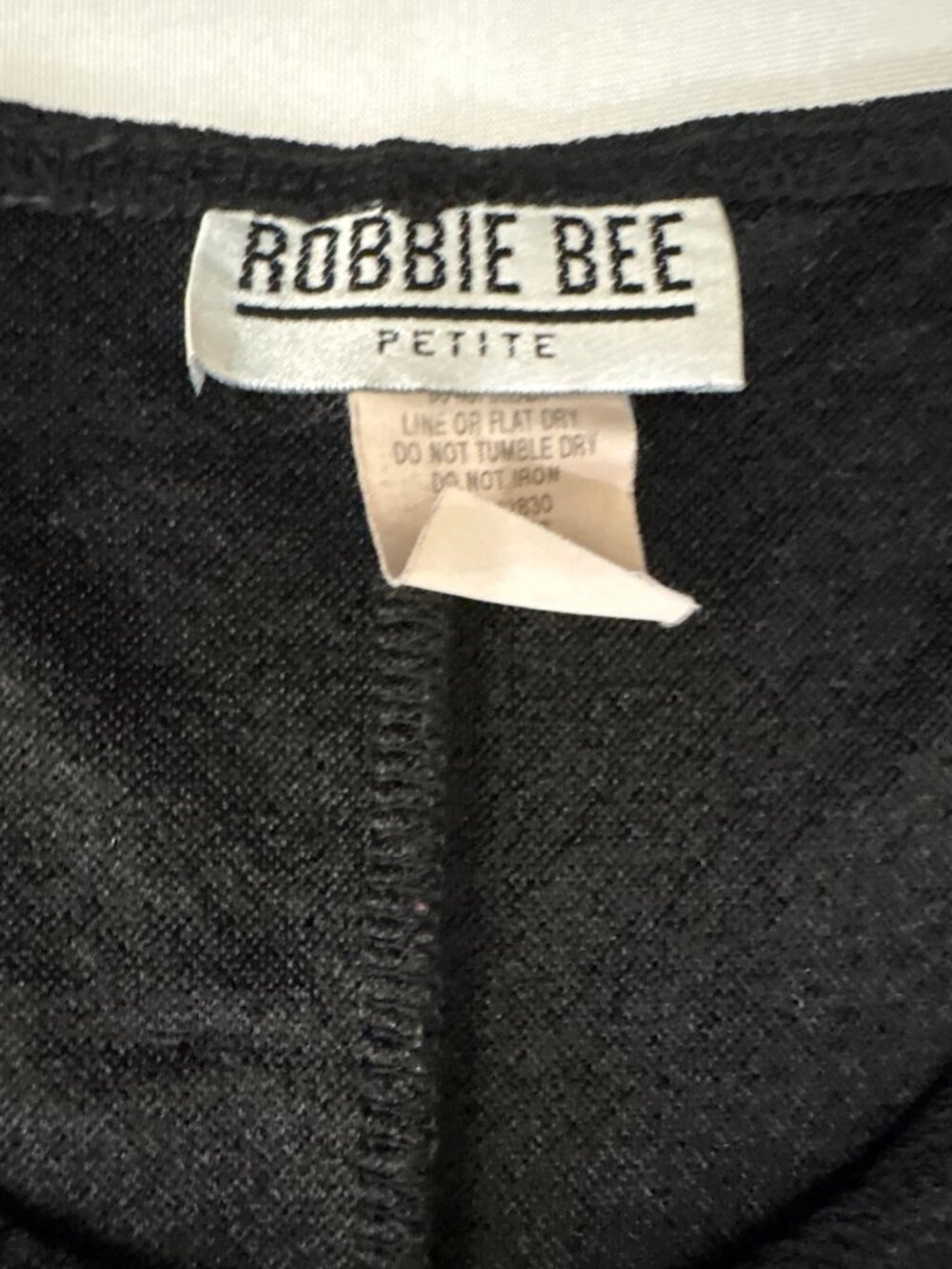 Vintage Robbie Bee Black Sleeveless V-Neckline Casual Evening Dress Size 8 P - Picture 12 of 16